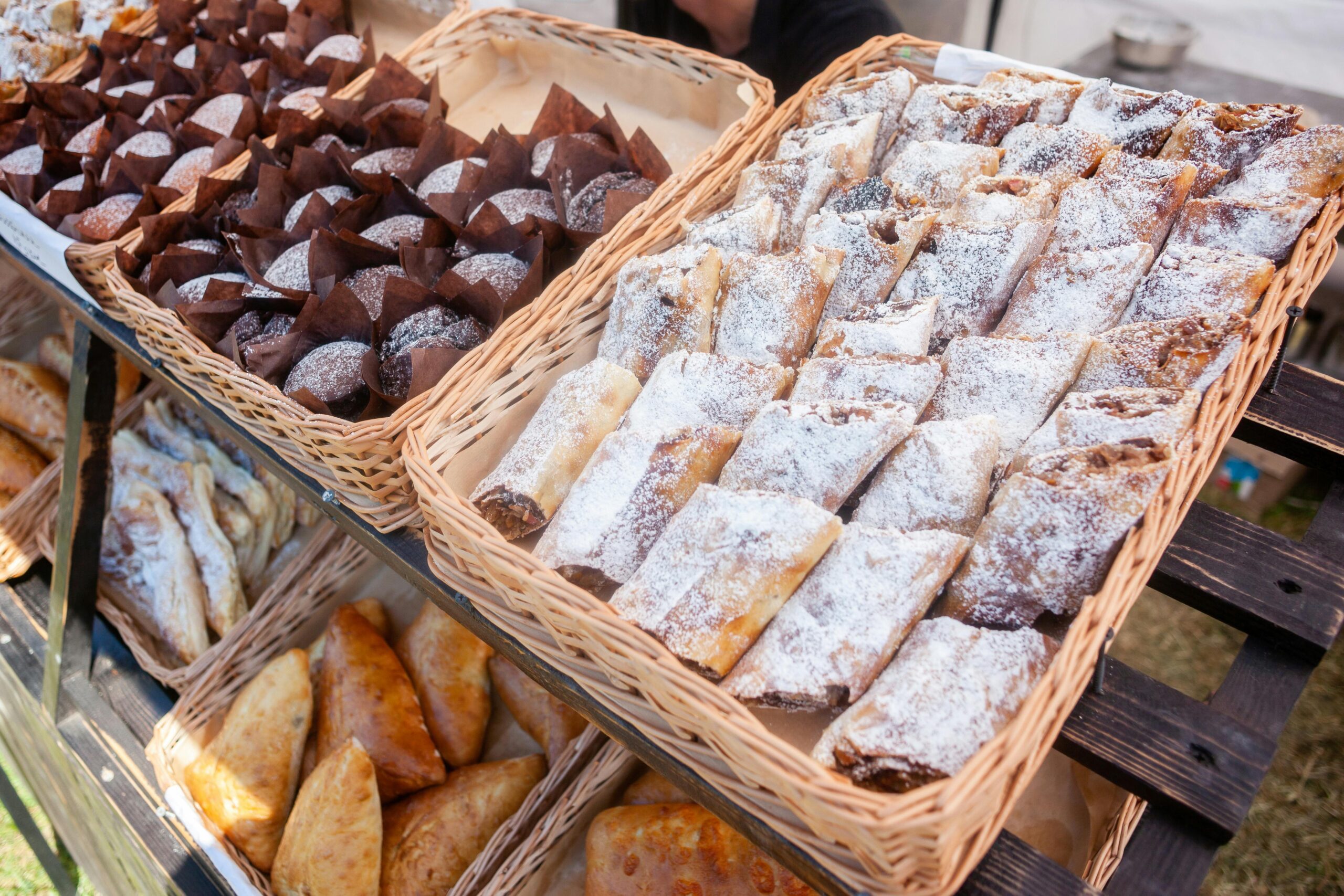 Bake sale with pastries on display